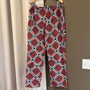 Disney Mickey Mouse Plaid Fleece Pajama Pants, Size Medium